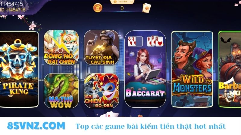 Top các Game bài đổi thưởng 8s 